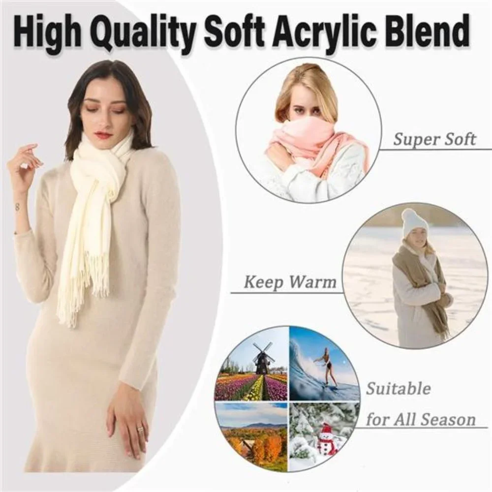 Women Shawl Wrap Scarf Pashmina Gifts Idea Wedding Christmas Birthday Large Soft
